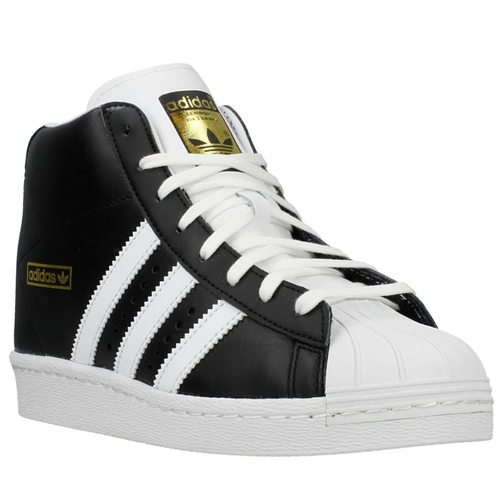 RARE Wedge Adidas Black and White High-Top Sneakers 80s vintage rare